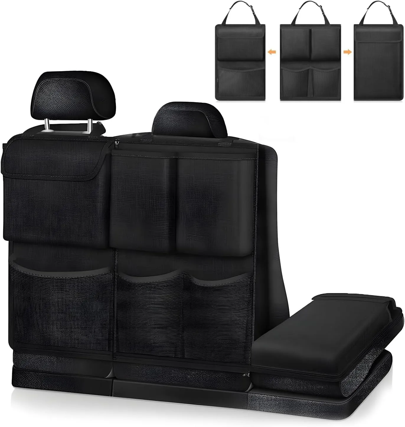 Trunk Hanging Storage Bag, Car Backseat Hanging Organizer with 7 Large Storage Bags, Super Capacity Auto Organizer for SUV, Truck, Van, Universal Interior Car Accessories (Black)