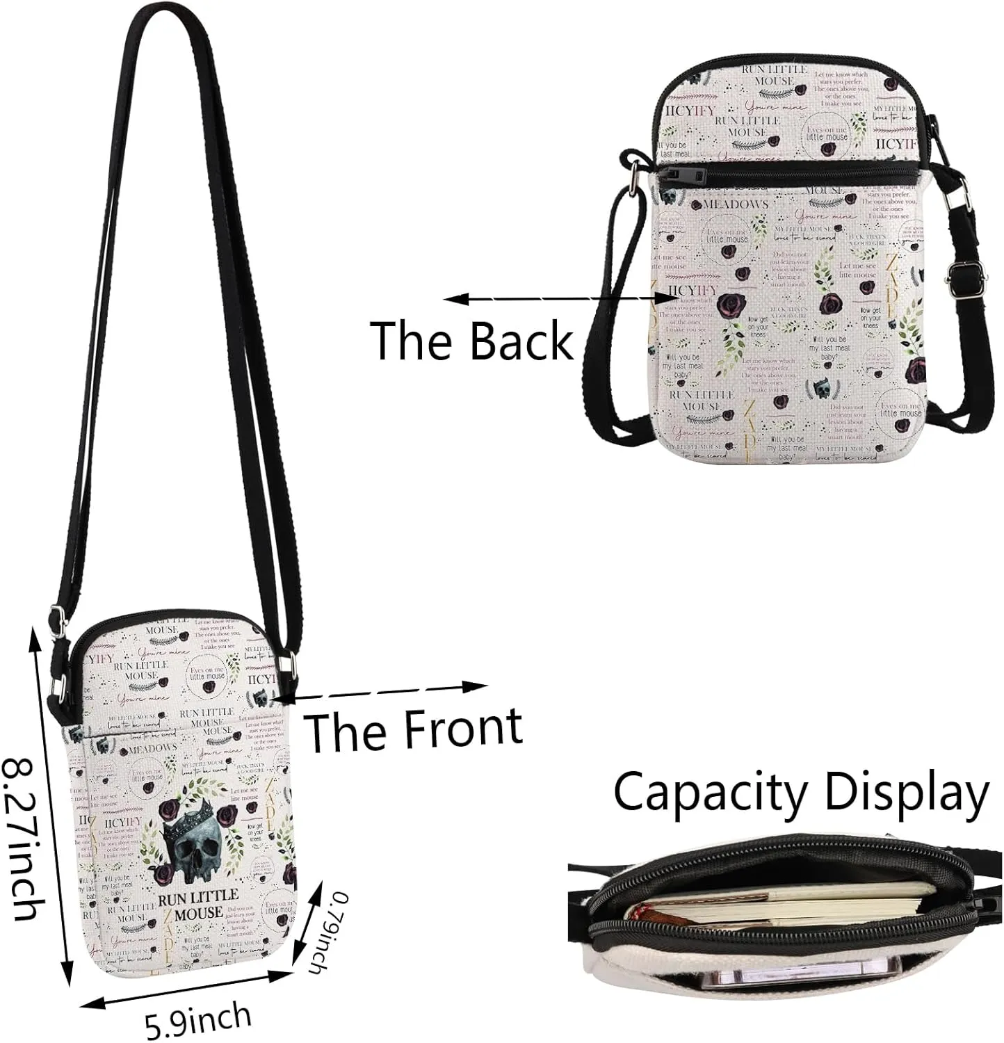 TSOTMO Dark Romance Crossbody Bag Romance Reader Gift Smut Bookish Gift Book Lover Gifts for Women