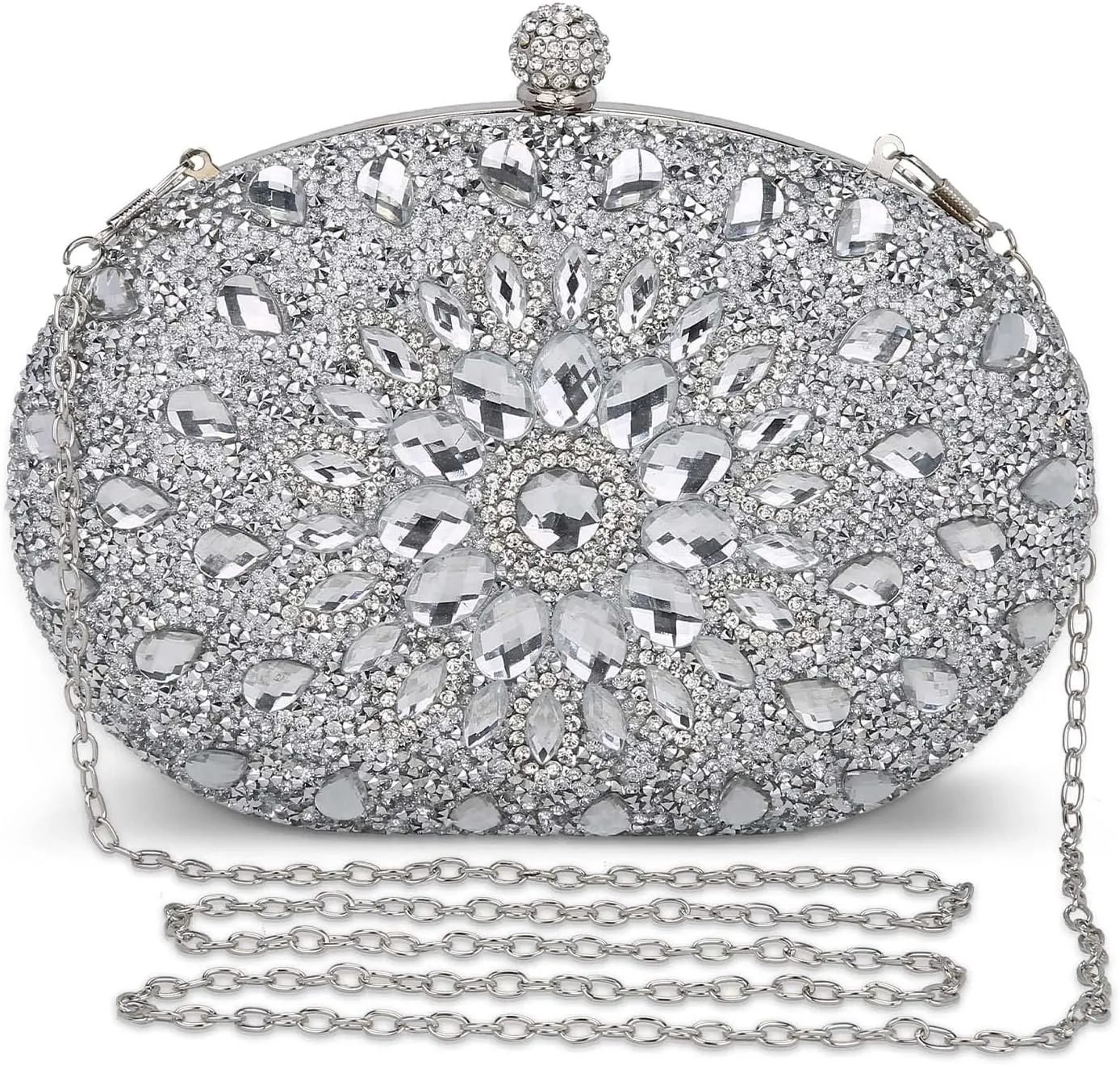 UBORSE Clutch Bag Women Shoulder Bag Small Crystal Bag Elegant Rhinestone Clutch Evening Purse for Wedding Cocktail Party