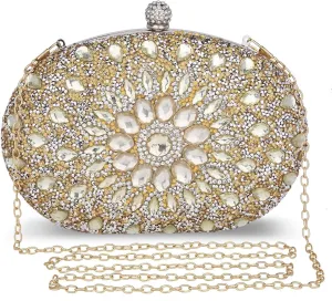 UBORSE Clutch Bag Women Shoulder Bag Small Crystal Bag Elegant Rhinestone Clutch Evening Purse for Wedding Cocktail Party