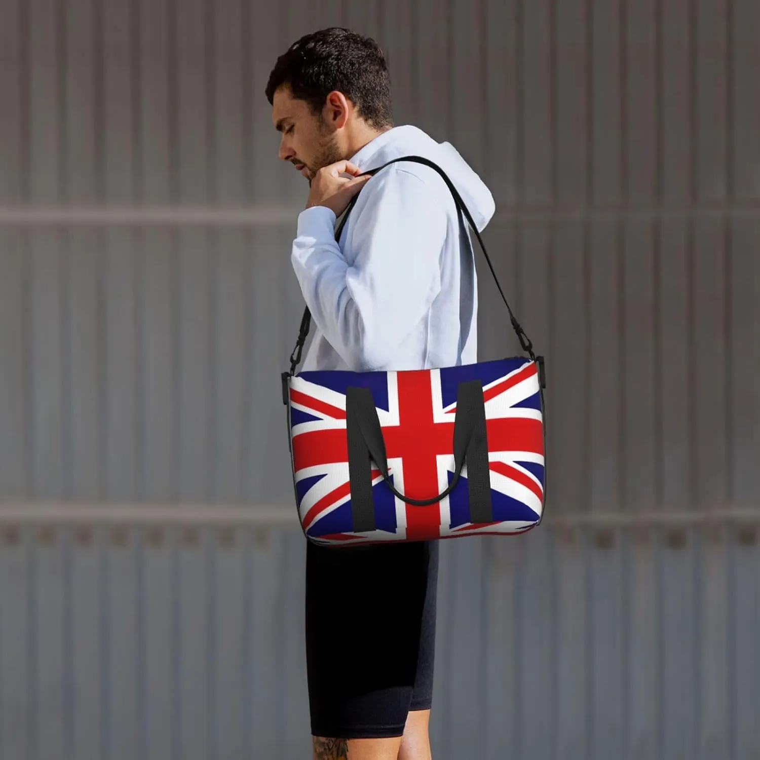 Uk Flag Travel Duffel Bag Carry On Tote Bags For Men,Weekender Overnight Bag,Sports Tote Gym Bag