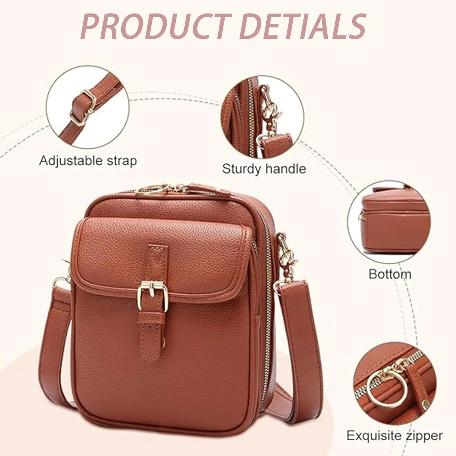 Urvashi Crossbody Leather Bag,Urvashi Crossbody Bag,Anti Theft Shoulder Bags,Large Capacity with 10 Card Slots