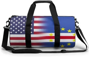 U.S.A Cape Verde Flag Compact Gym Bag Travel Duffel Bags Lightweight Foldable Sports Tote Gymbag