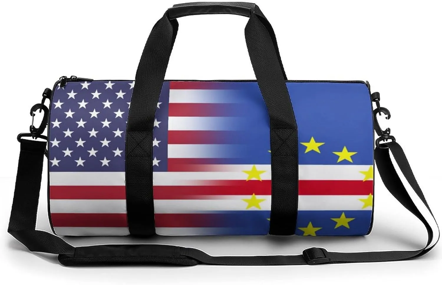 U.S.A Cape Verde Flag Compact Gym Bag Travel Duffel Bags Lightweight Foldable Sports Tote Gymbag