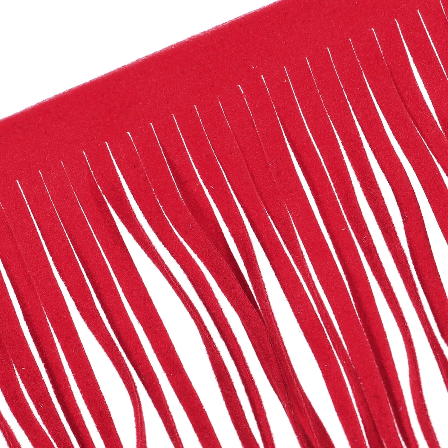 uxcell 2 Yards 12 Inch PU Leather Suede Fringe Trim Double Side Leather Sewing Tassel Fringe for DIY Sewing Dress Crafts Skirt Decoration, Red