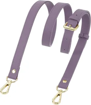 uxcell Genuine Leather Purse Strap, 41.7"-51.2" Adjustable Crossbody Replacement Straps 0.7" Width for Women Handbags Shoulder Bag (Taro Purple, Gold Buckle)