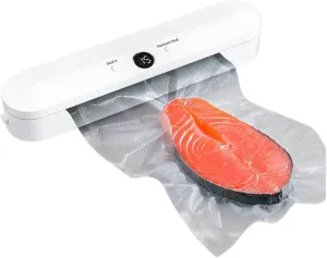 Vacuum Sealer, Food Automatic Vacuum Sealer with 10 Bags Storage, Preserves Freshness, Portable Strong Suction Power Food Sealer for Home, Dry & Wet Food, Simple Operation