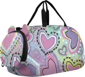 Valentines Bright Colorful Hearts Duffel Bags for Boys Small Gym Bags for Teens Dance Bag for Girls
