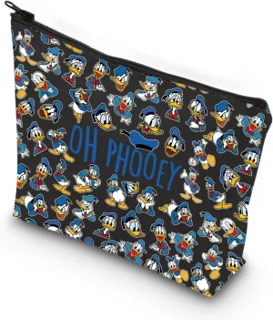VAMSII Funny Duck Cosmetic bag Oh Pho-oey Zipper Pouch Bag Duck Lover Gift Donald Inspired Gift (BLK Oh Pho-oey)