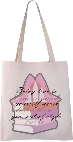 VAMSII Musical Blonde Tote Bag - Elle Quote Gift Bag Being True to Yourself