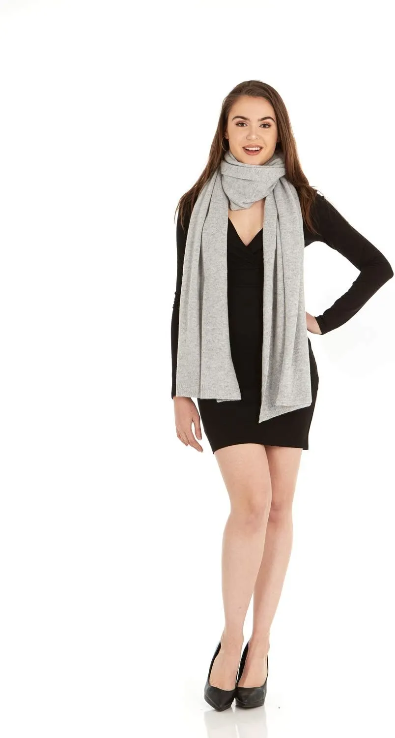 Velanio Cashmere 100% Cashmere Knitted Wrap Pashmina Shawl Extra Large Scarf Stole for Women Travel