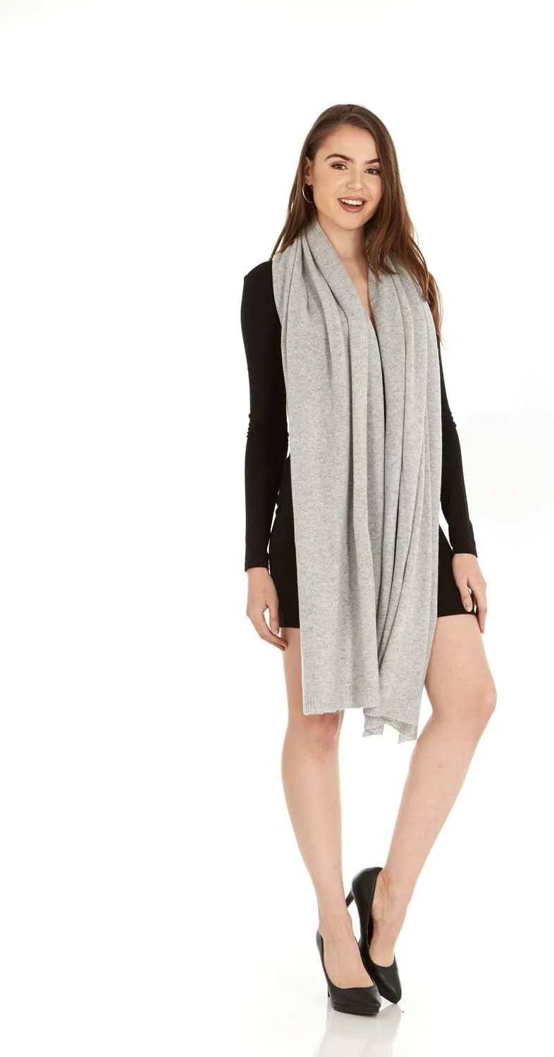 Velanio Cashmere 100% Cashmere Knitted Wrap Pashmina Shawl Extra Large Scarf Stole for Women Travel