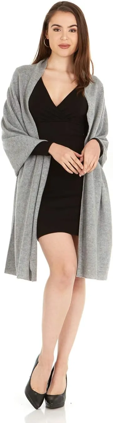 Velanio Cashmere 100% Cashmere Knitted Wrap Pashmina Shawl Extra Large Scarf Stole for Women Travel