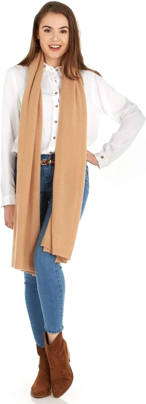 Velanio Cashmere 100% Cashmere Knitted Wrap Pashmina Shawl Extra Large Scarf Stole for Women Travel