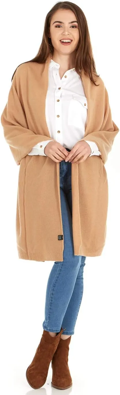 Velanio Cashmere 100% Cashmere Knitted Wrap Pashmina Shawl Extra Large Scarf Stole for Women Travel