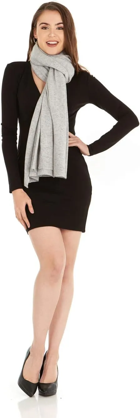 Velanio Cashmere 100% Cashmere Knitted Wrap Pashmina Shawl Extra Large Scarf Stole for Women Travel