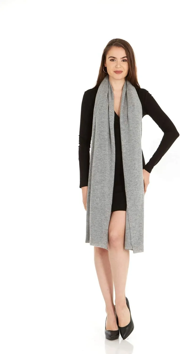 Velanio Cashmere 100% Cashmere Knitted Wrap Pashmina Shawl Extra Large Scarf Stole for Women Travel
