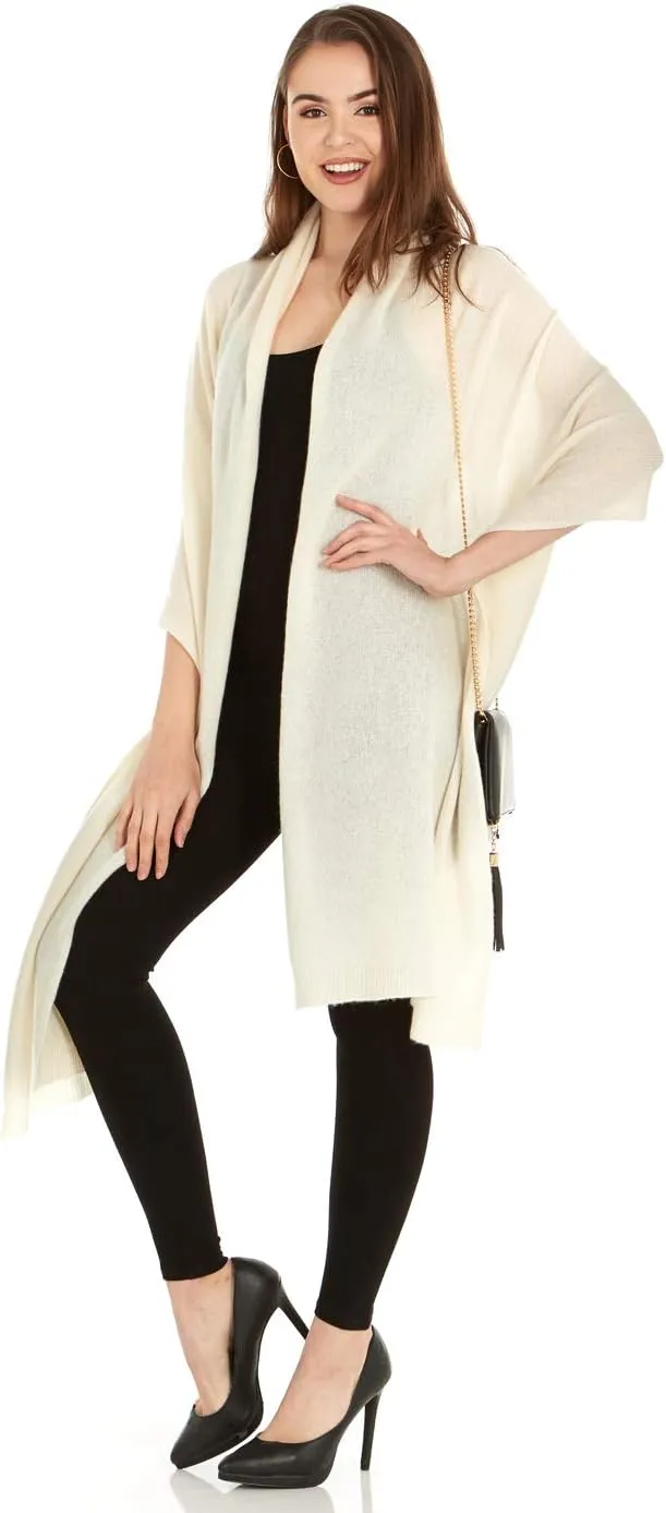 Velanio Cashmere 100% Cashmere Knitted Wrap Pashmina Shawl Extra Large Scarf Stole for Women Travel