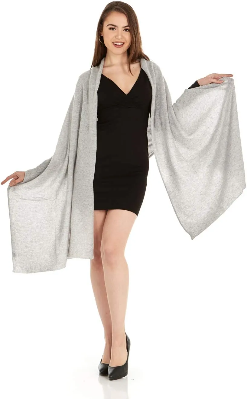 Velanio Cashmere 100% Cashmere Knitted Wrap Pashmina Shawl Extra Large Scarf Stole for Women Travel