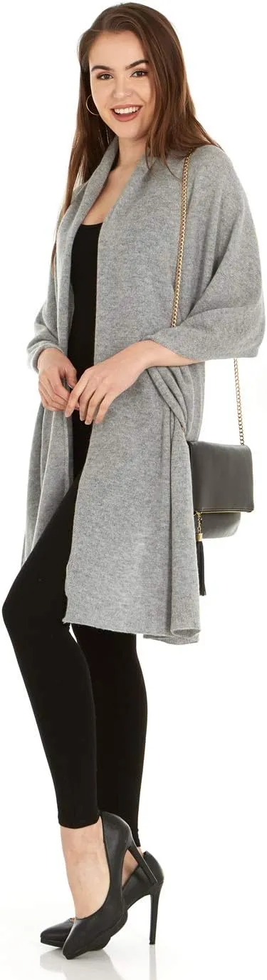 Velanio Cashmere 100% Cashmere Knitted Wrap Pashmina Shawl Extra Large Scarf Stole for Women Travel