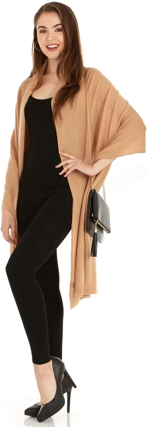 Velanio Cashmere 100% Cashmere Knitted Wrap Pashmina Shawl Extra Large Scarf Stole for Women Travel