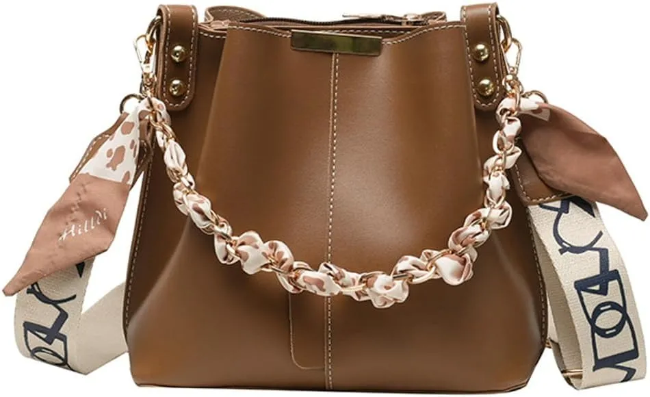 Ventilate Bucket Bags for Women Casual Cross Body Bags with Large Capacity Soft PU material Shoulder Bag for Daily