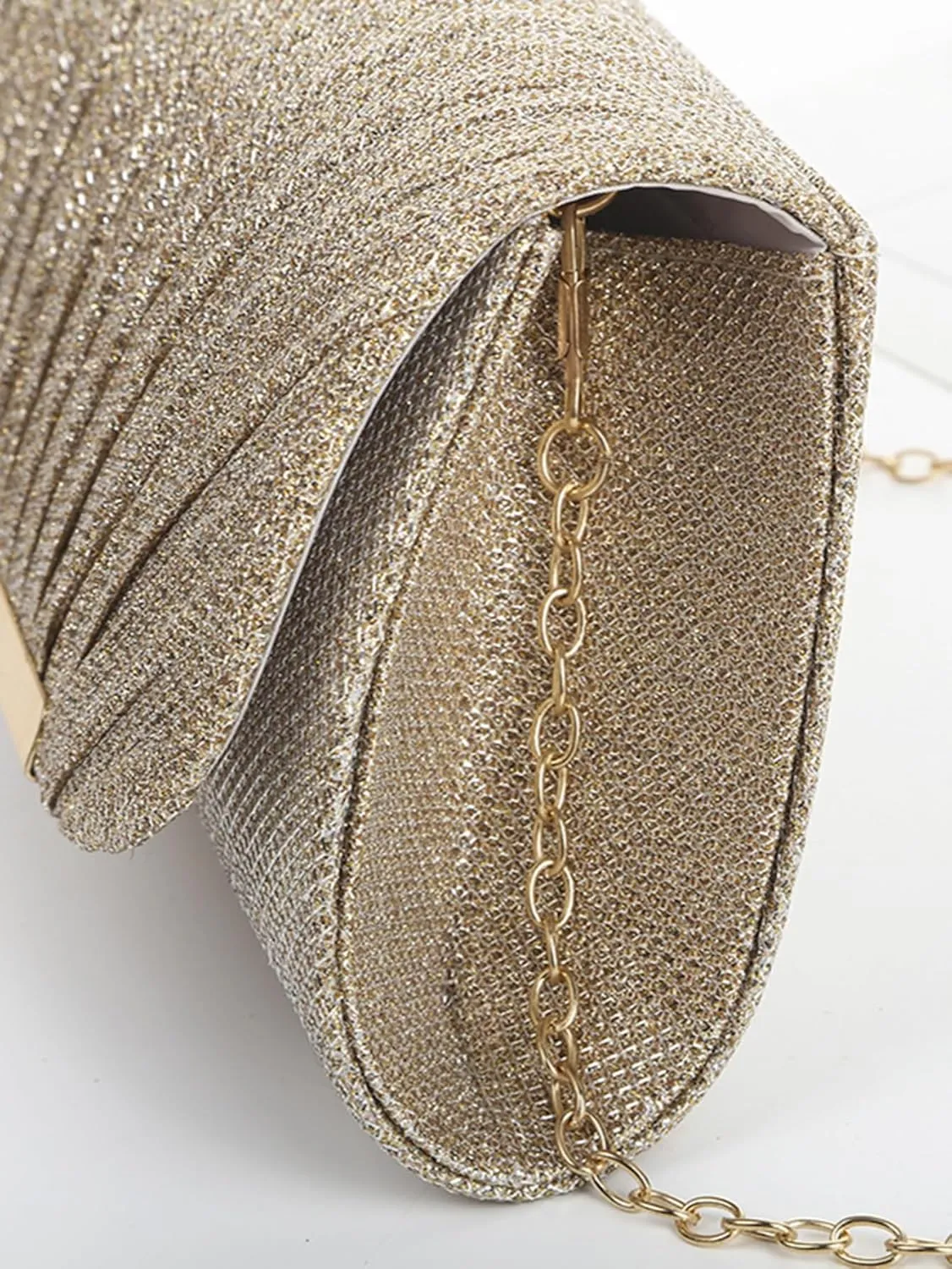 Verdusa Women's Business Glitter Pleated Evening Handbag