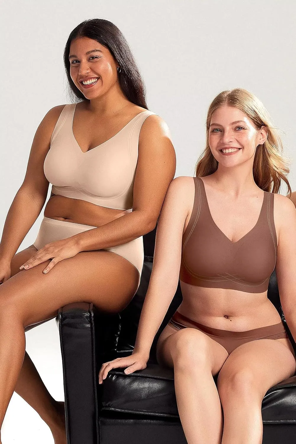 Vertvie Women's Wireless Supportive Bras Comfortable Seamless Full Coverage Bra No Underwire Soft Push Up Everyday Bralette
