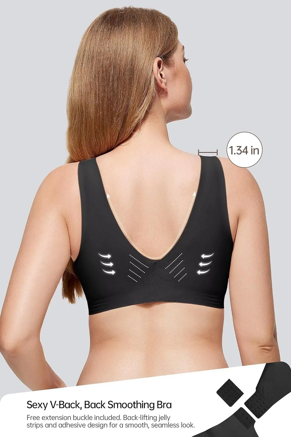 Vertvie Women's Wireless Supportive Bras Comfortable Seamless Full Coverage Bra No Underwire Soft Push Up Everyday Bralette