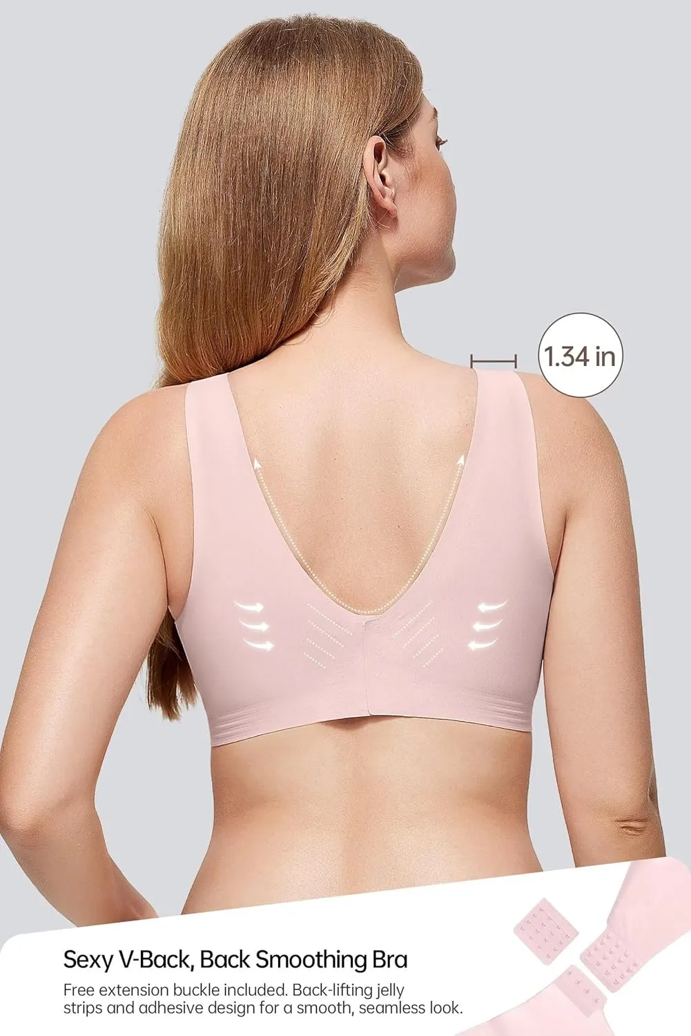 Vertvie Women's Wireless Supportive Bras Comfortable Seamless Full Coverage Bra No Underwire Soft Push Up Everyday Bralette