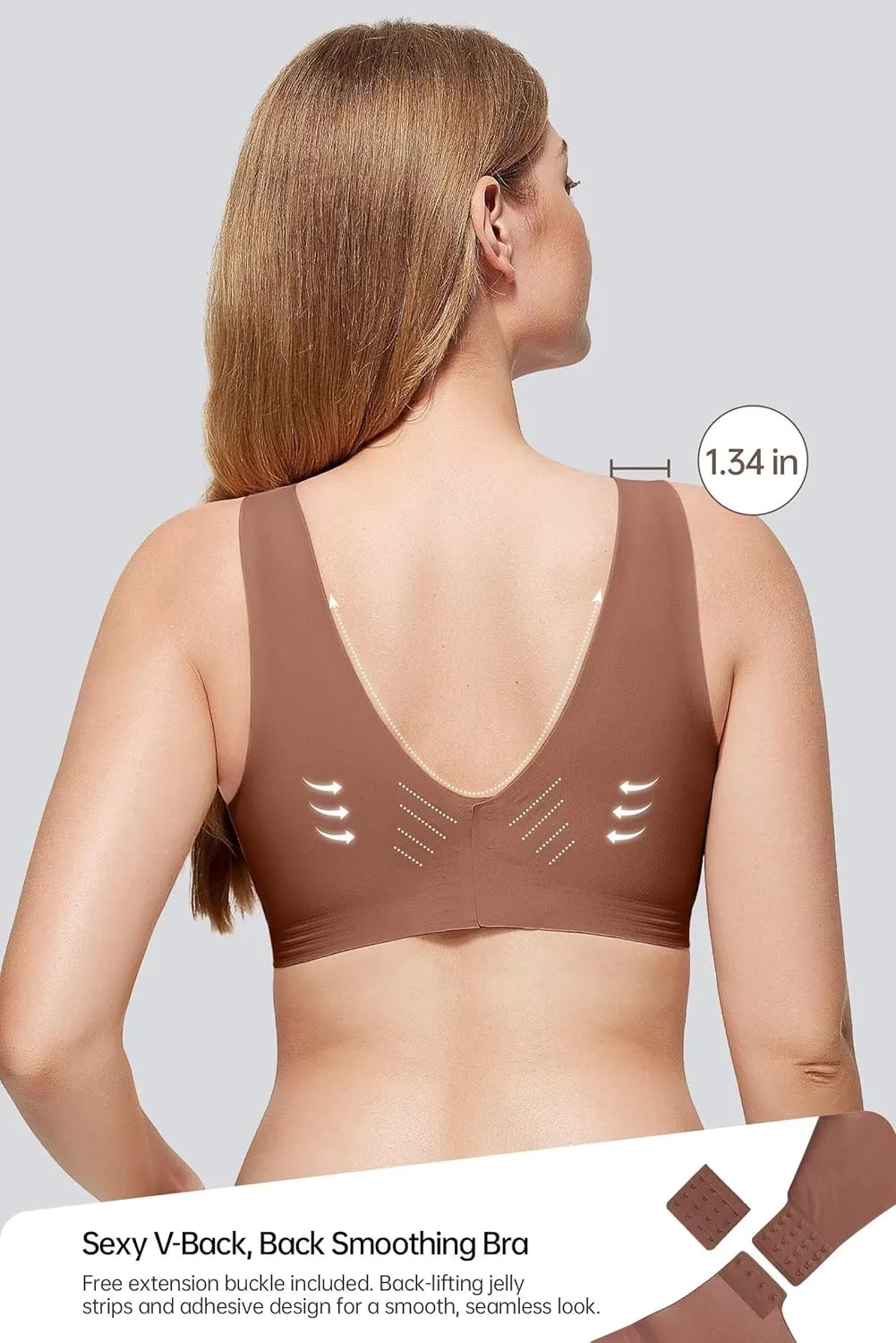 Vertvie Women's Wireless Supportive Bras Comfortable Seamless Full Coverage Bra No Underwire Soft Push Up Everyday Bralette