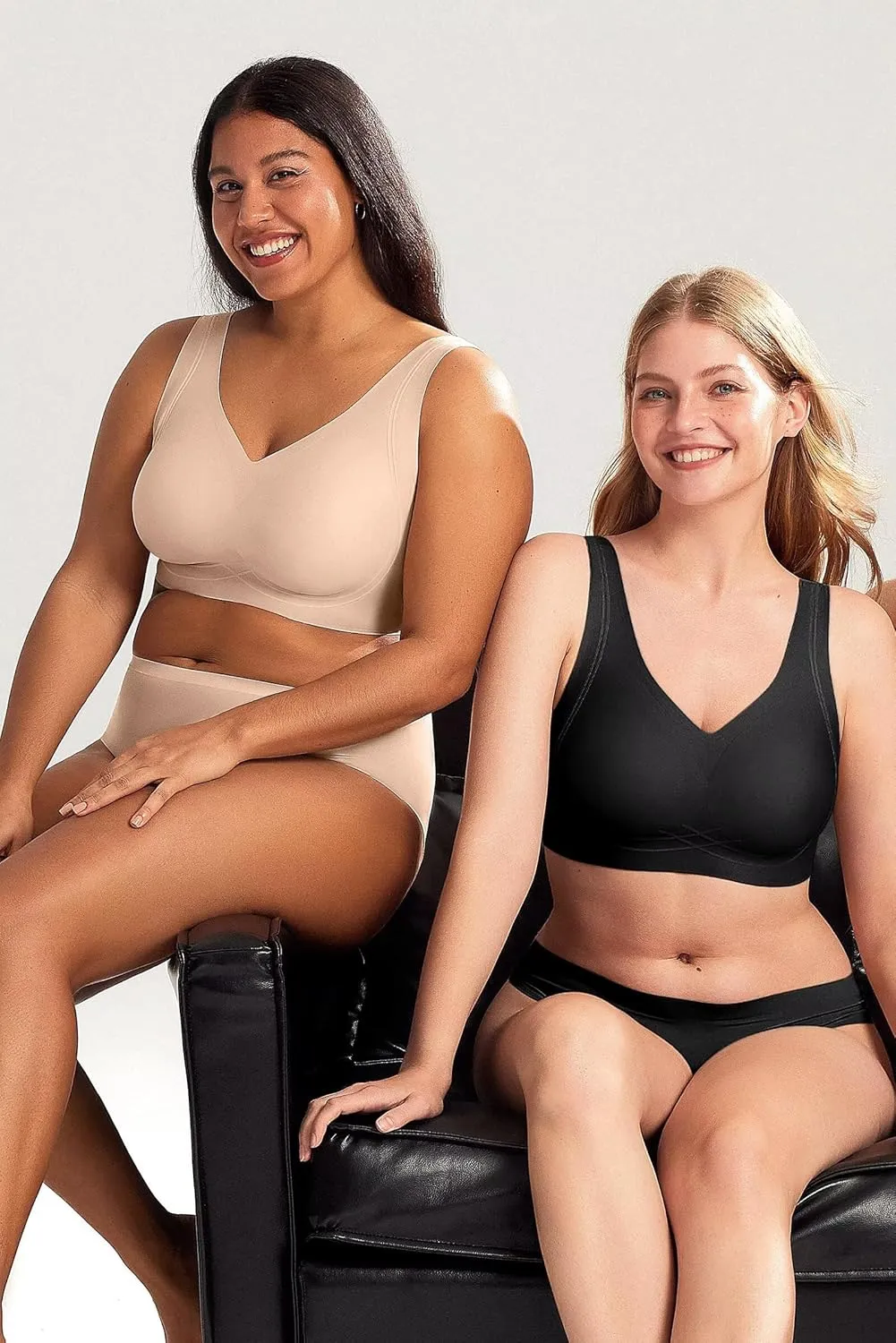 Vertvie Women's Wireless Supportive Bras Comfortable Seamless Full Coverage Bra No Underwire Soft Push Up Everyday Bralette