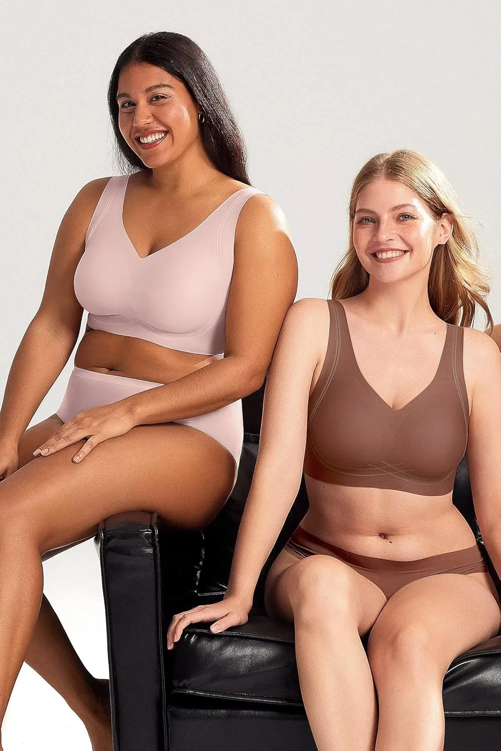 Vertvie Women's Wireless Supportive Bras Comfortable Seamless Full Coverage Bra No Underwire Soft Push Up Everyday Bralette