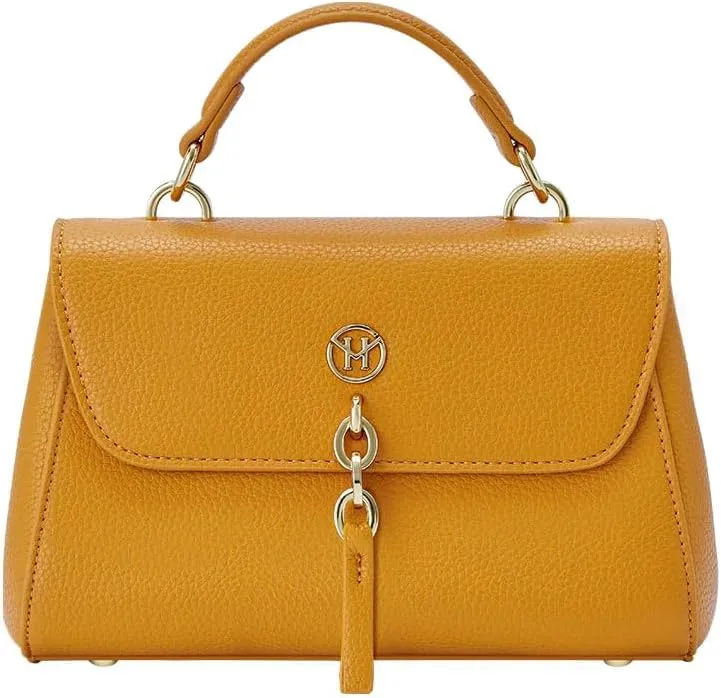 VICTORIA HYDE Women's Small Satchel Handbag Crossbody Purse Top Handle Bag (Yellow)