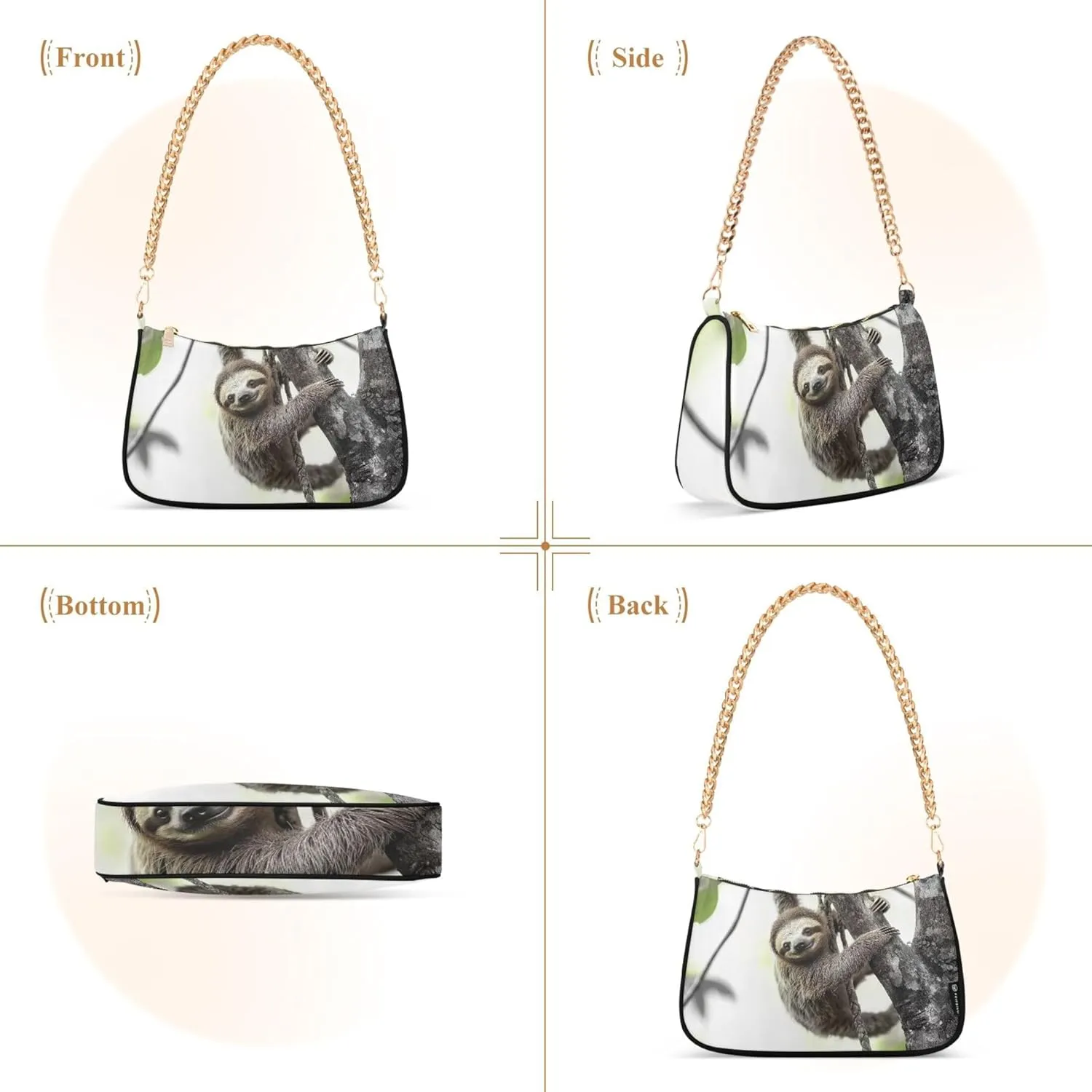 Village Train Painting Winter Women Purses Cute Small Hobo Bag Womens Ladies Handbags Chain Shoulder Purses Party