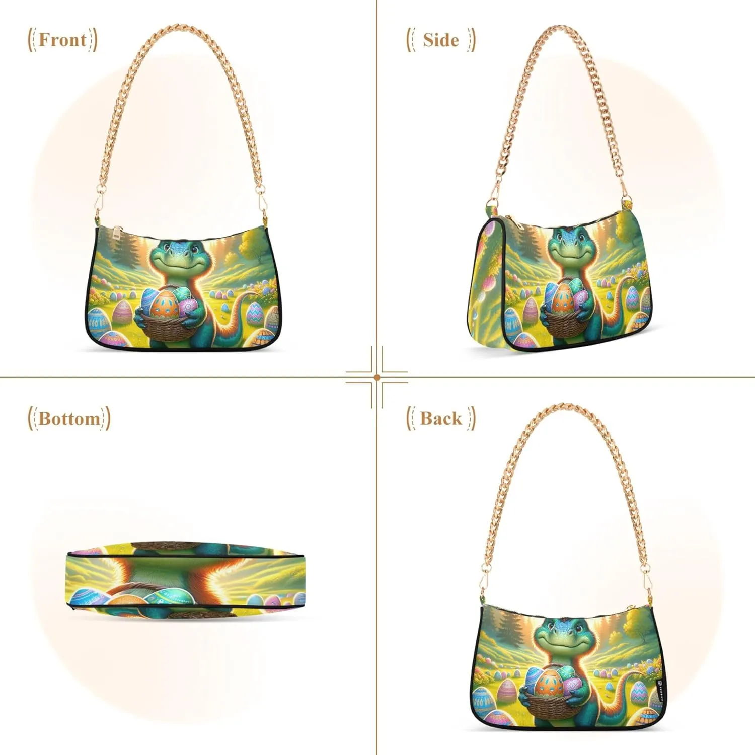 Village Train Painting Winter Women Purses Cute Small Hobo Bag Womens Ladies Handbags Chain Shoulder Purses Party