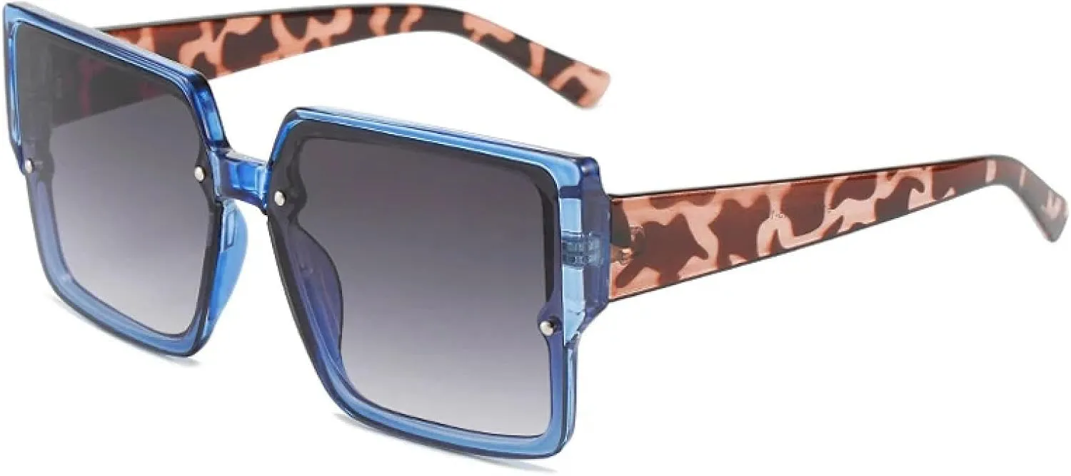 Vintage Big Frame Sunglasses for Women Men Fashion Classic Eyeglasses Summer Traveling Shades Uv400
