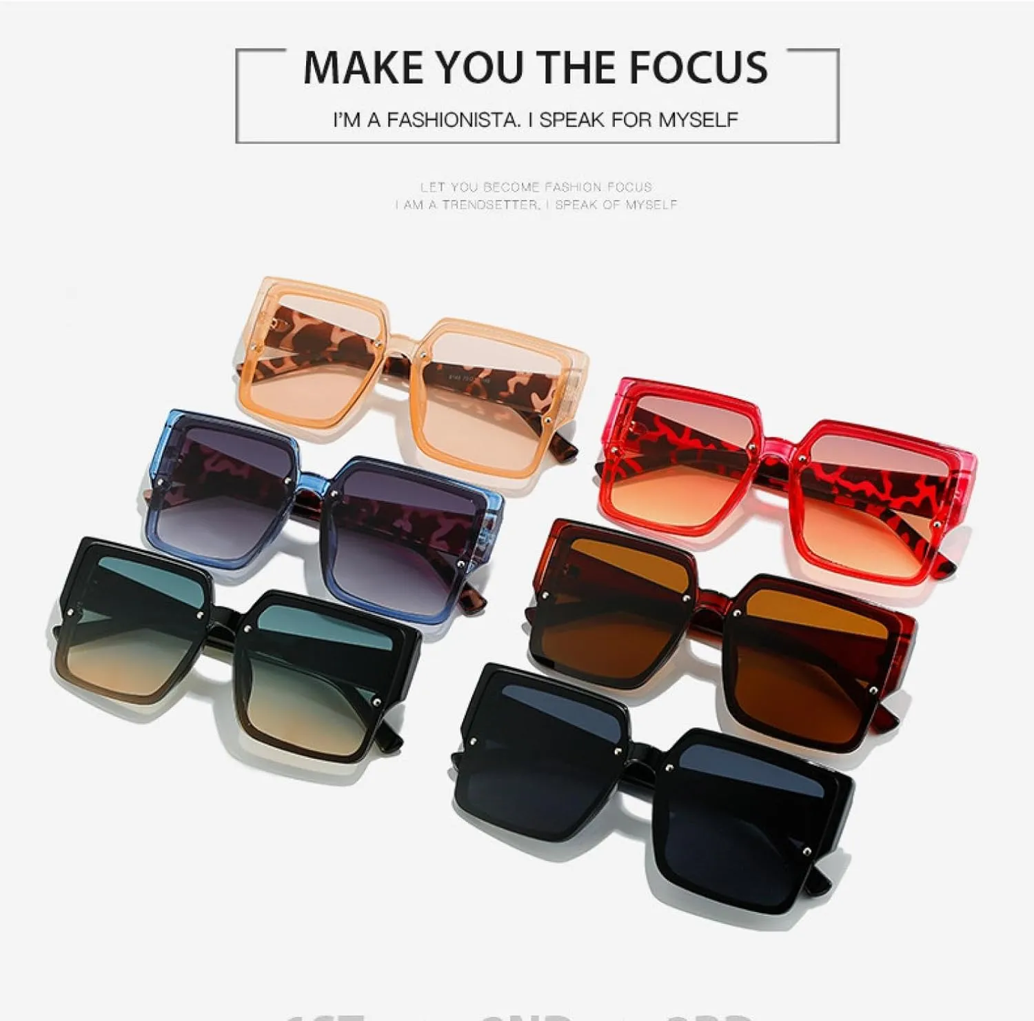 Vintage Big Frame Sunglasses for Women Men Fashion Classic Eyeglasses Summer Traveling Shades Uv400