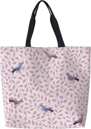 Vintage birds in foliage Reusable Grocery bags Big Capacity Shopping Bag Canvas Shoulder Tote Handbag for Women Girls