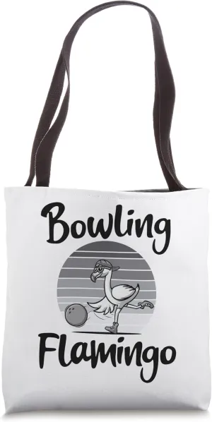 Vintage Bowling Flamingo, Shorebirds Lover, Funny Animal Tote Bag