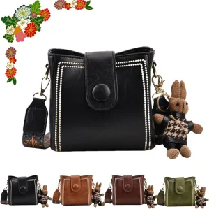 Vintage Fashion Bag With Adjustable Wider Shoulder Strap - Vintage Retro Small Water Bucket Crossbody Bags for Women