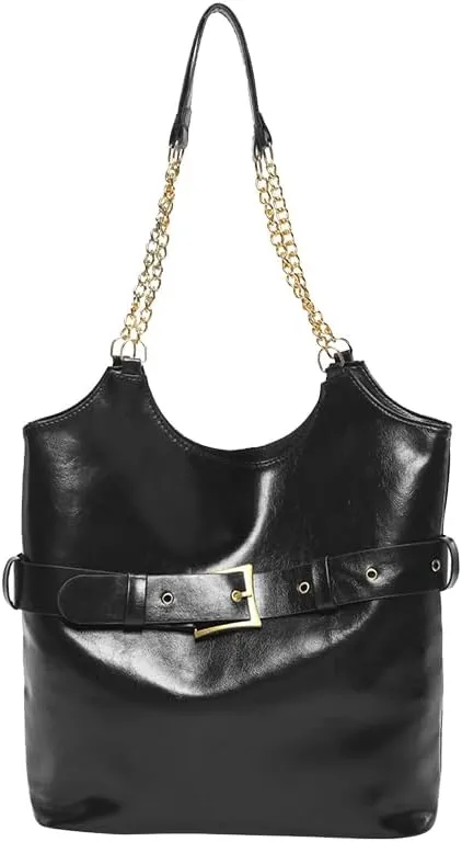 Vintage Hobo Bags for Women,Soft Vegan Leather Handbags Large Tote Purse Shoulder Bag with Chain Strap