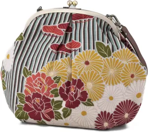 Vintage Kiss Lock Purses and Handbags Crossbody Bag/Made in Japan Japanese Bag Evening Clutch Buckle Purse Shoulder Bag