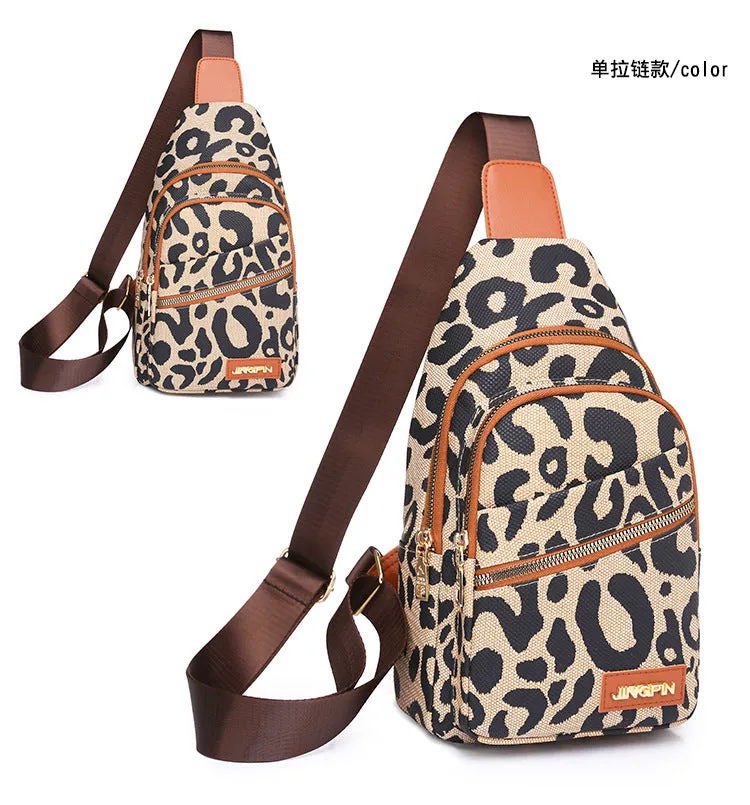 Vintage Leopard Design Shoulder and Chest Bag