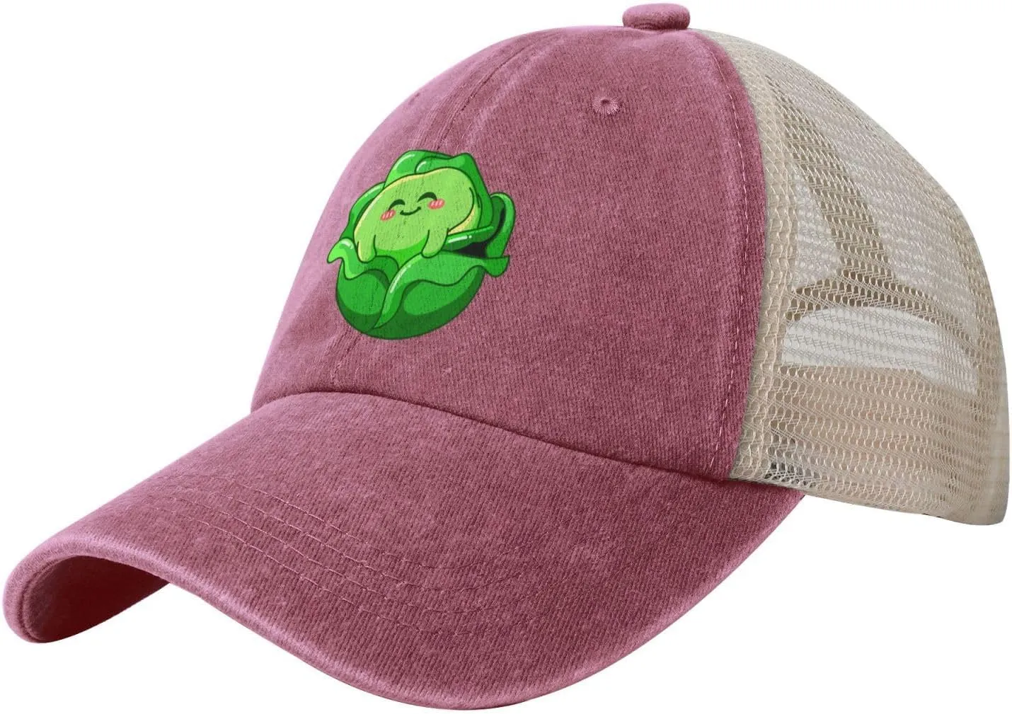 Vintage Lovely Cabbage Baseball Cap for Men Women Summer Cotton Breathable Mesh Back Cap