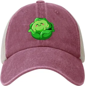 Vintage Lovely Cabbage Baseball Cap for Men Women Summer Cotton Breathable Mesh Back Cap