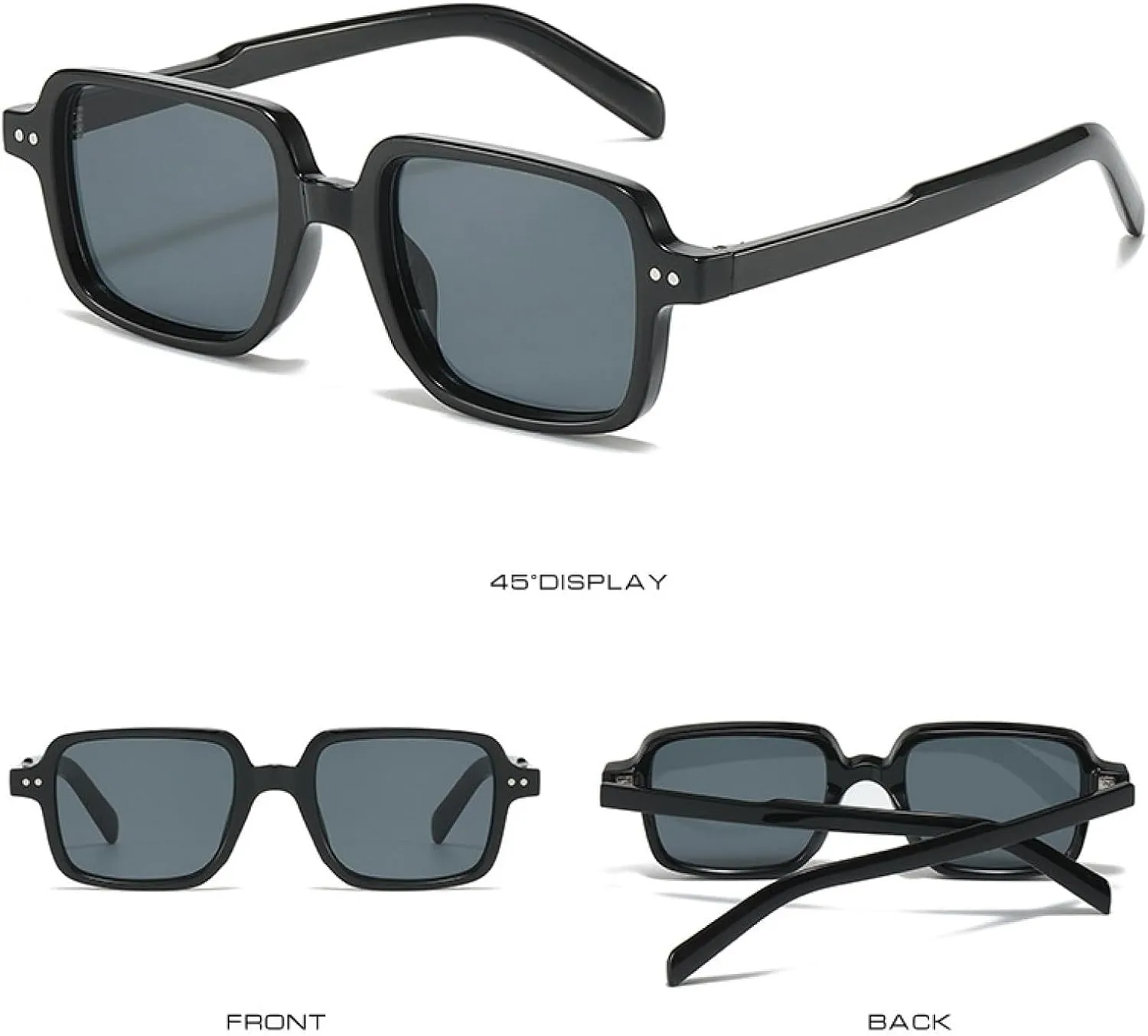 Vintage Men Rivets Sunglasses Shades Uv400 Women Punk Clear Gradient Sun Glasses