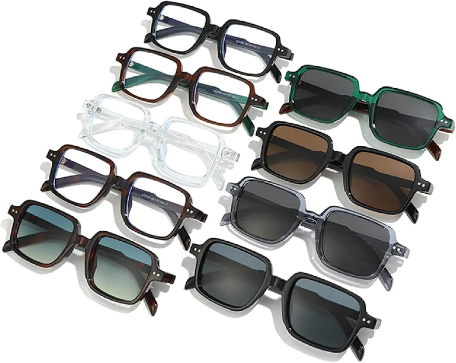 Vintage Men Rivets Sunglasses Shades Uv400 Women Punk Clear Gradient Sun Glasses