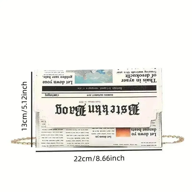 Vintage Newspaper Style Handbag
