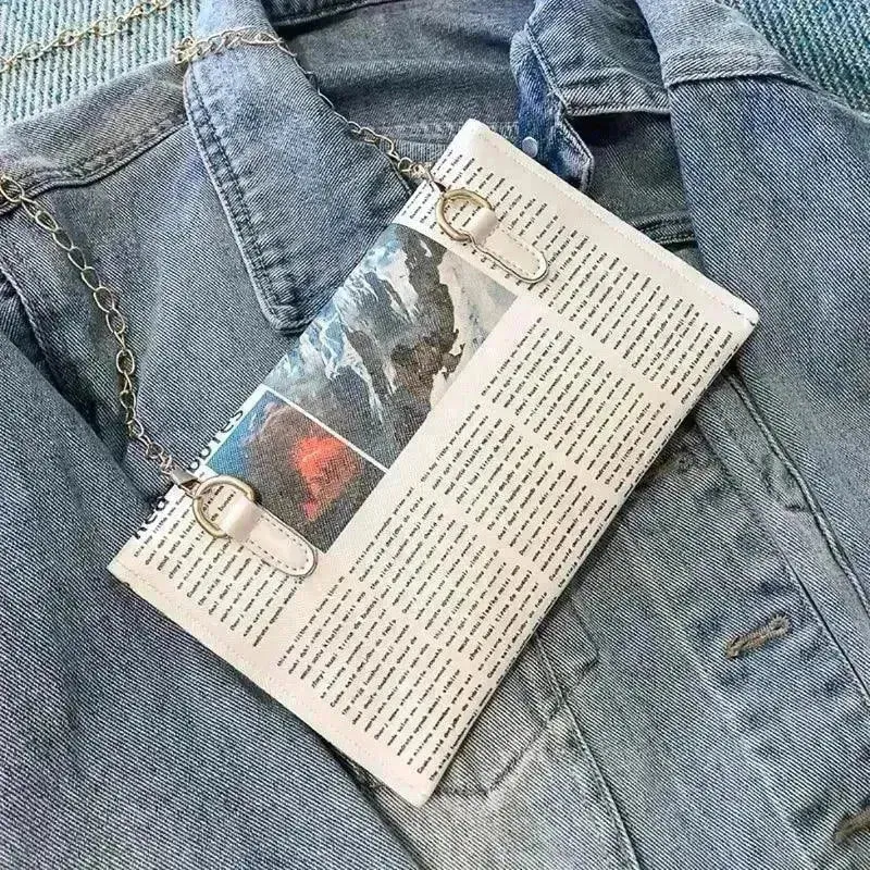 Vintage Newspaper Style Handbag